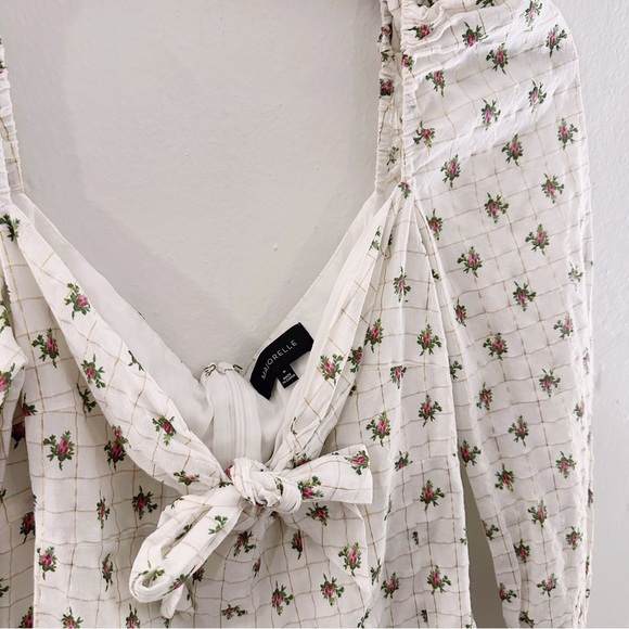 Majorelle Floral Printed Long Sleeve Romper Mini Metallic Lurex Thread - Picture 3 of 8